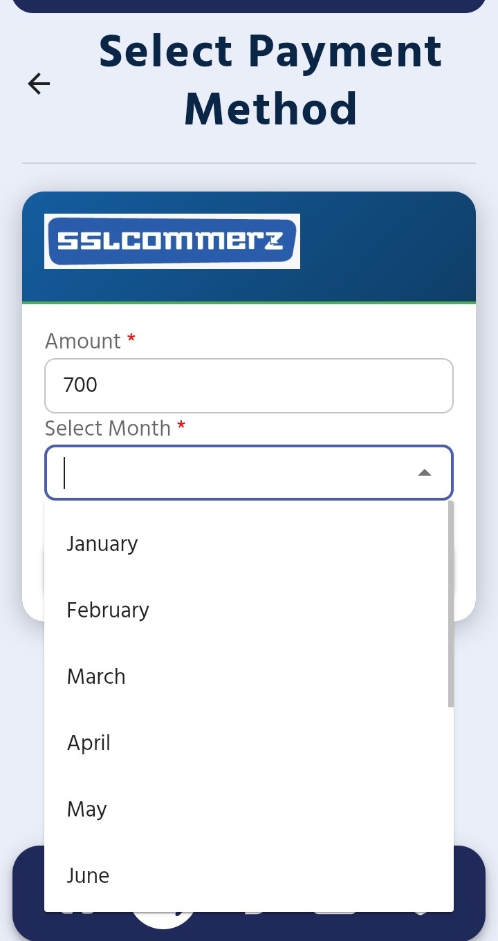 Select month